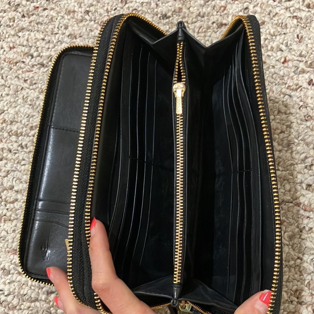 coach Double Zip Travel Wallet In Signature Canvas F23552 Brown and Black - Picture 11 of 15